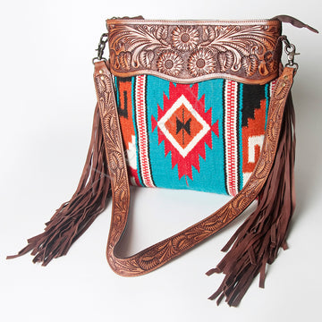 American Darling Signature Crossbody Hand Tooled Saddle Blanket Genuine Leather women bag western handbag purse